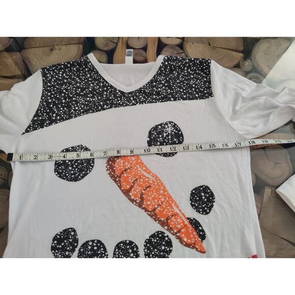 Winter Holiday snowman long sleeve tunic high low hem V-neck Small - Picture 4 of 10